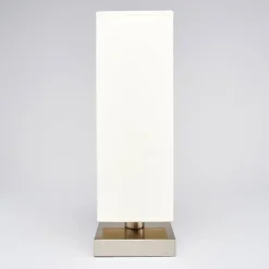 Lindby Martje bordlampe, højde 35 cm, hvid, tekstil, metal