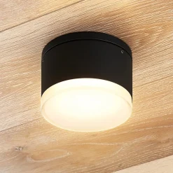 Lindby Mathea udendørs LED-loftlampe, cylinder