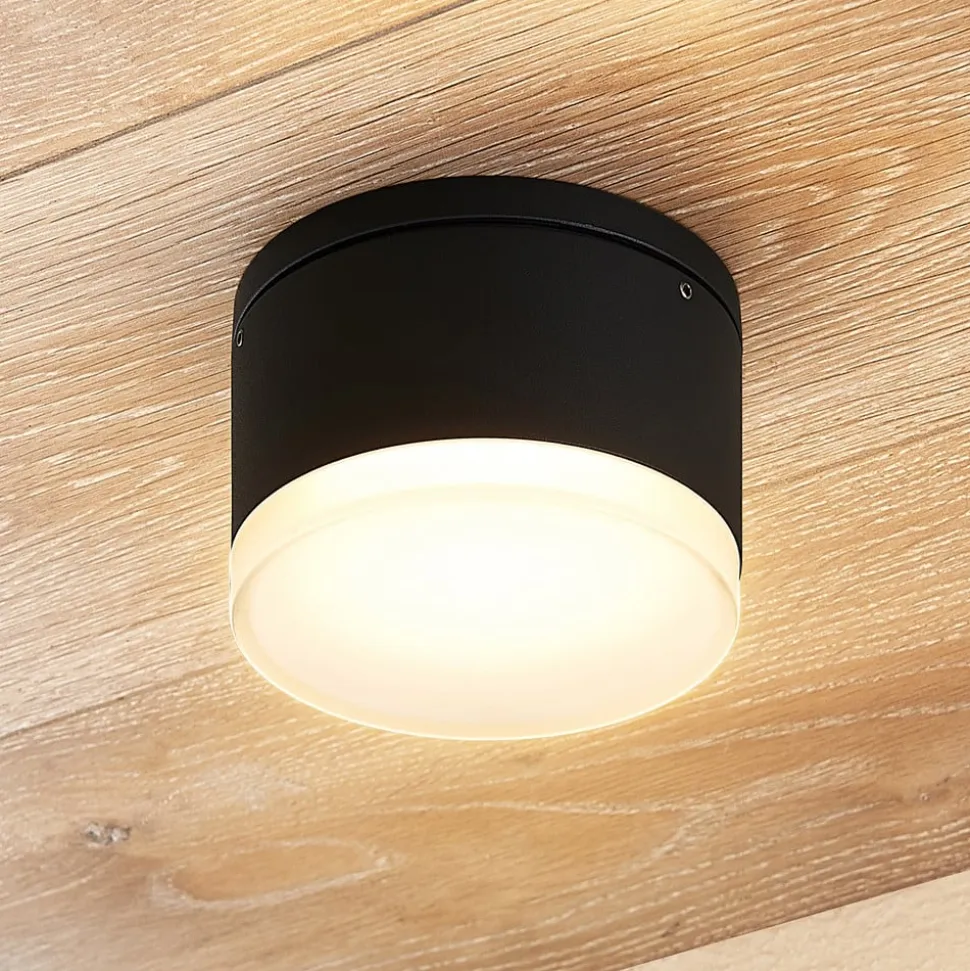 Lindby Mathea udendørs LED-loftlampe, cylinder