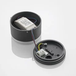Lindby Mathea udendørs LED-loftlampe, cylinder