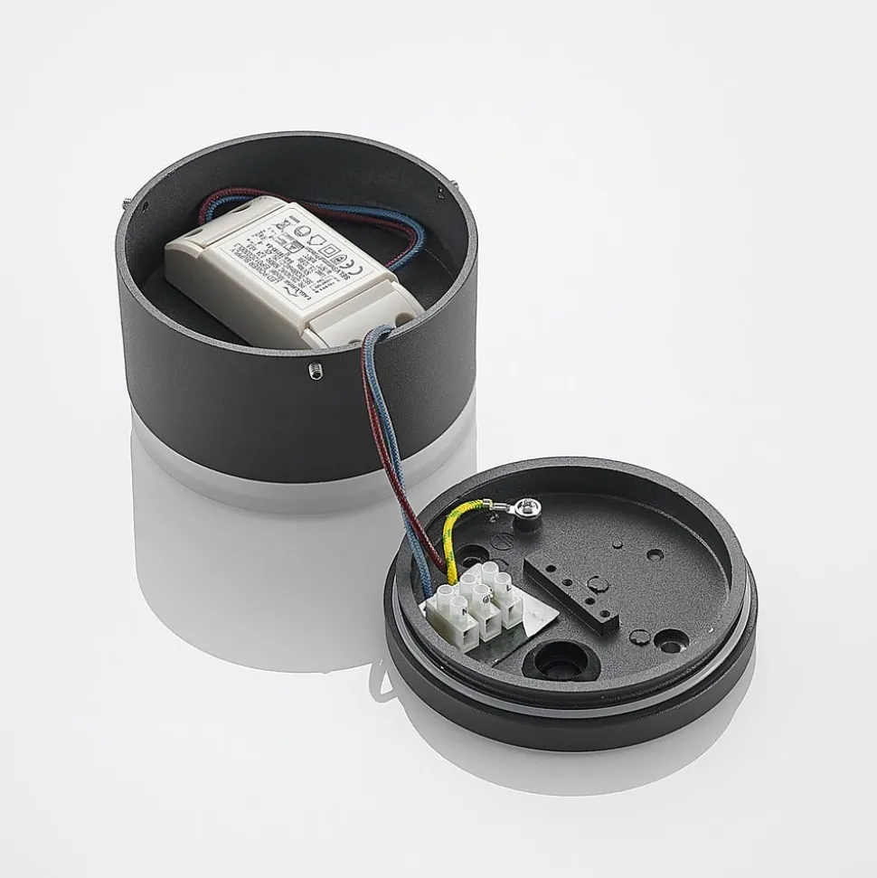 Lindby Mathea udendørs LED-loftlampe, cylinder