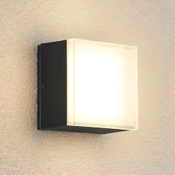 Lindby Mathea udendørs LED-loftlampe, kantet