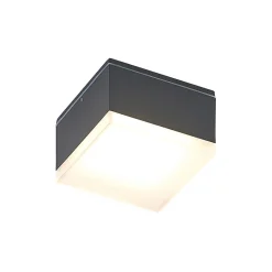Lindby Mathea udendørs LED-loftlampe, kantet