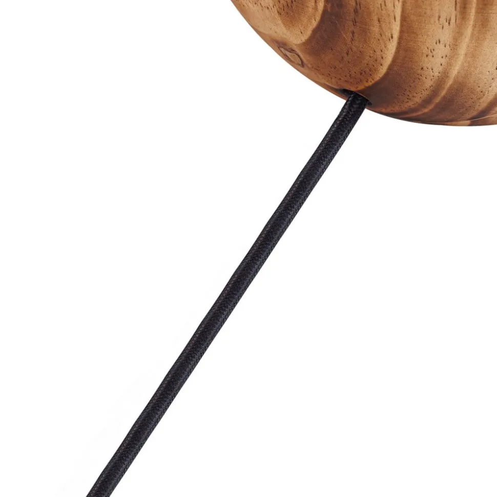 Lindby Mayumi bordlampe, højde 31 cm, træ, tekstil
