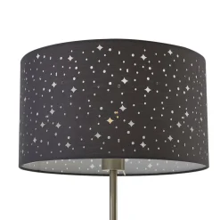 Lindby Melanie gulvlampe, grå, stof, Ø 36 cm, 2 lyskilder.