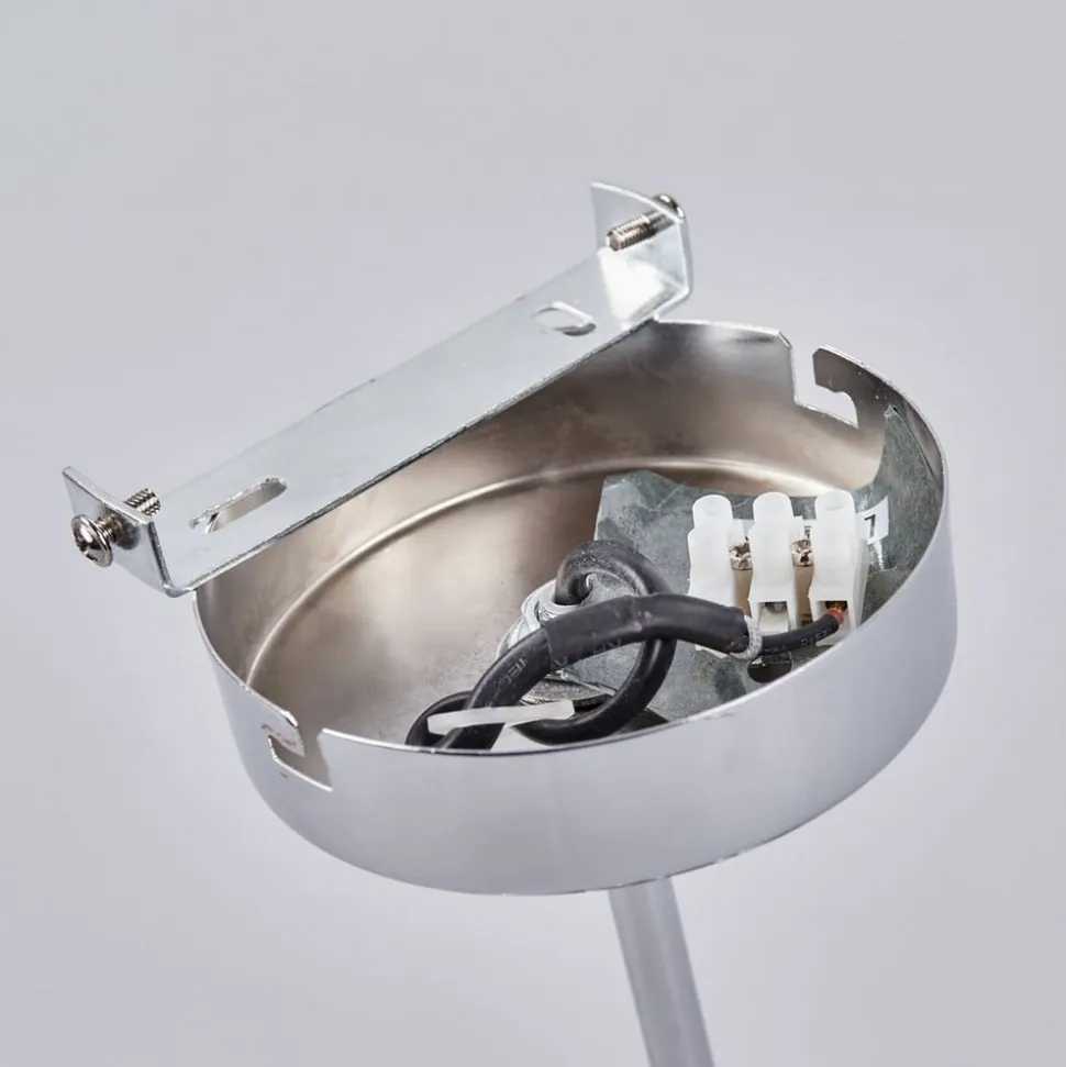 Lindby Melia loftlampe, sort/brun, tekstil, Ø 56cm