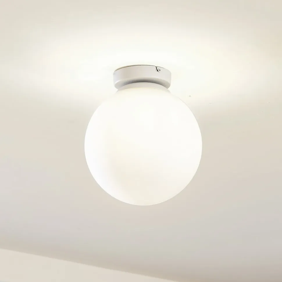 Lindby Meriala loftlampe hvid, glas Ø 25 cm