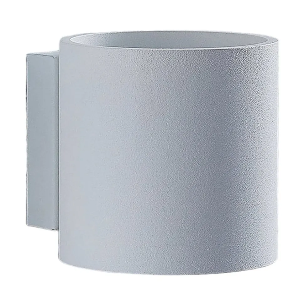 Lindby Mirza væglampe af aluminium, rund, hvid