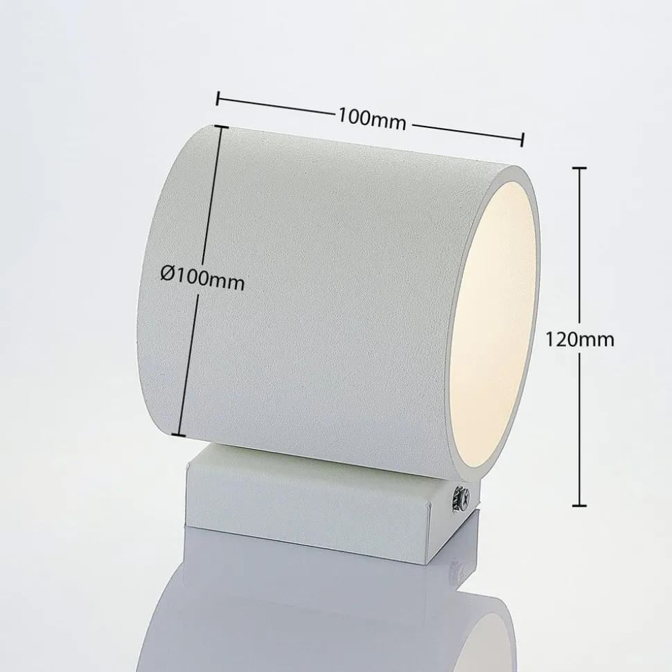 Lindby Mirza væglampe af aluminium, rund, hvid