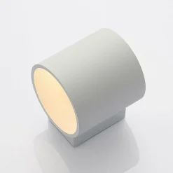 Lindby Mirza væglampe af aluminium, rund, hvid