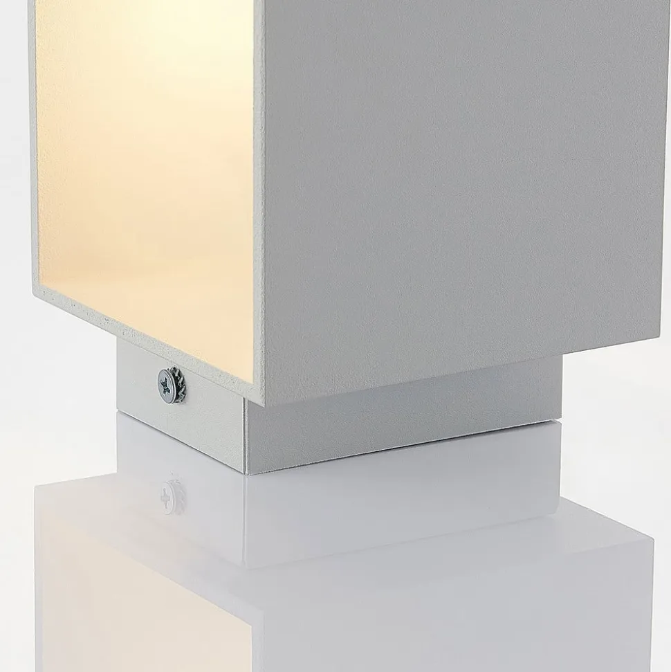 Lindby Mirza væglampe i aluminium, kantet, hvid