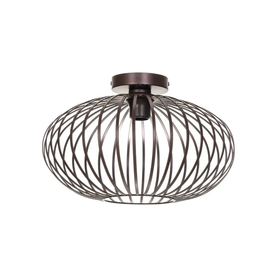 Lindby Nahele loftlampe, brun, metal, Ø 40 cm, E27