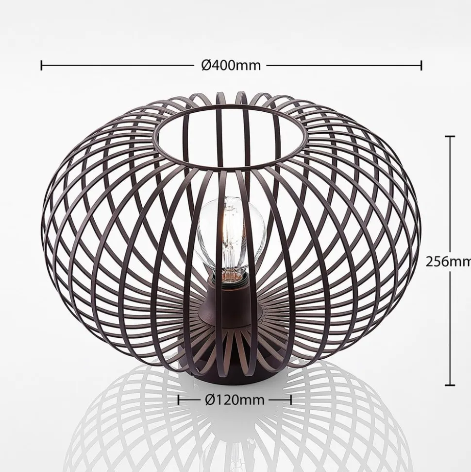 Lindby Nahele loftlampe, brun, metal, Ø 40 cm, E27