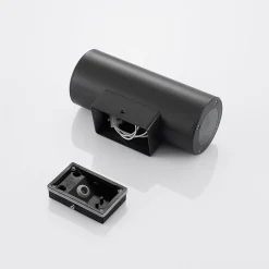 Lindby Nati udendørs væglampe, 22 cm, antracit, IP54, rund