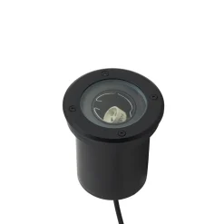 Lindby nedgravningslampe Cliff, Ø 13 cm, rund, sort