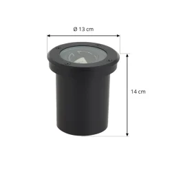 Lindby nedgravningslampe Cliff, Ø 13 cm, rund, sort