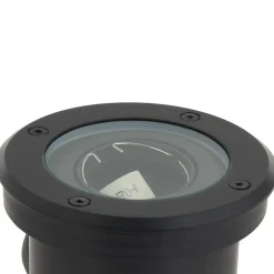 Lindby nedgravningslampe Cliff, Ø 13 cm, rund, sort