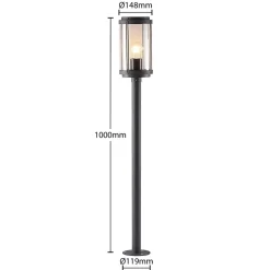 Lindby Ojali vejlampe, rund, mørkegrå