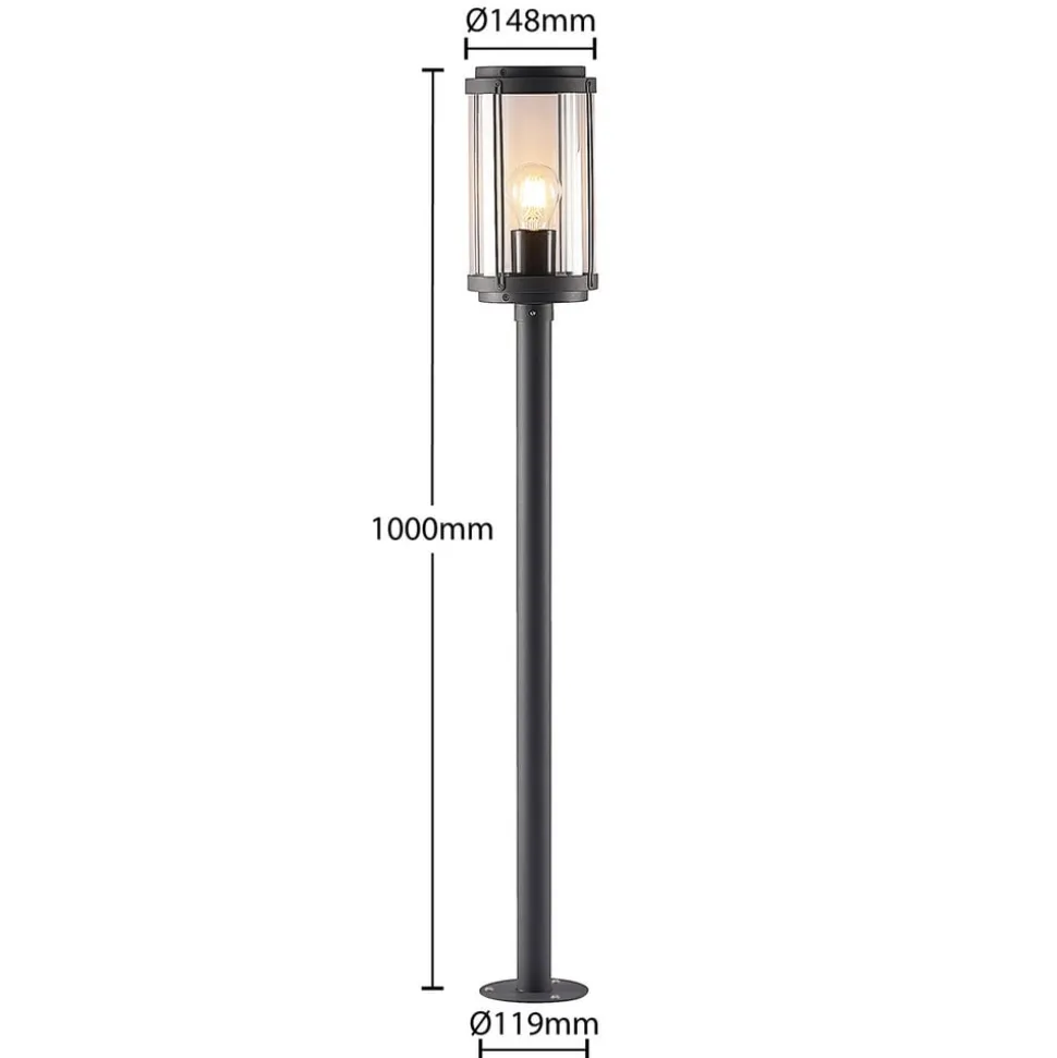 Lindby Ojali vejlampe, rund, mørkegrå