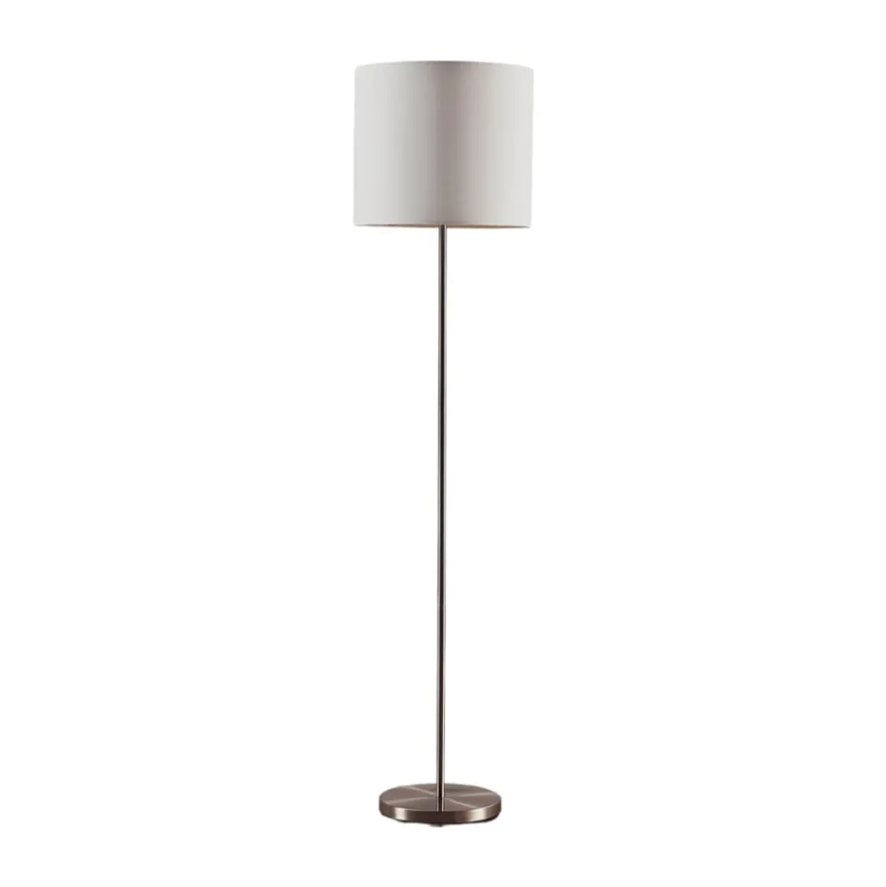 Lindby Parsa gulvlampe, hvid, tekstil, højde 167 cm, E27