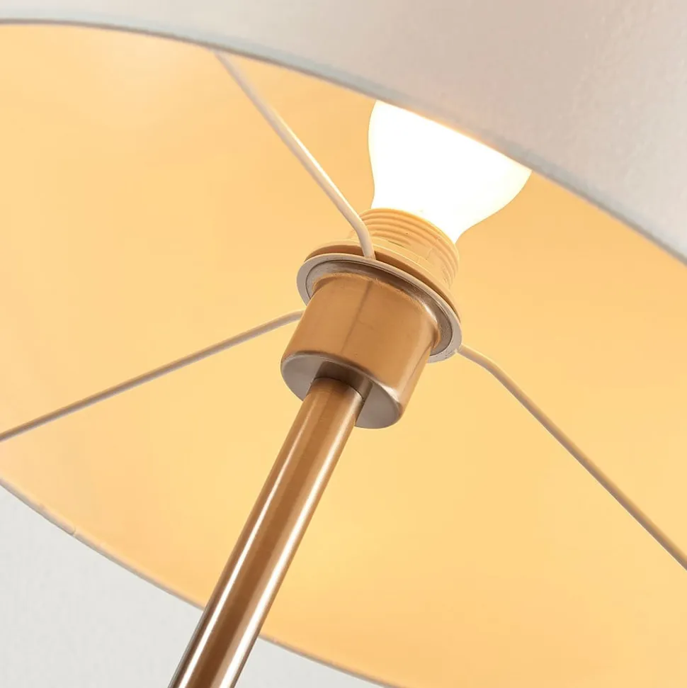 Lindby Parsa gulvlampe, hvid, tekstil, højde 167 cm, E27