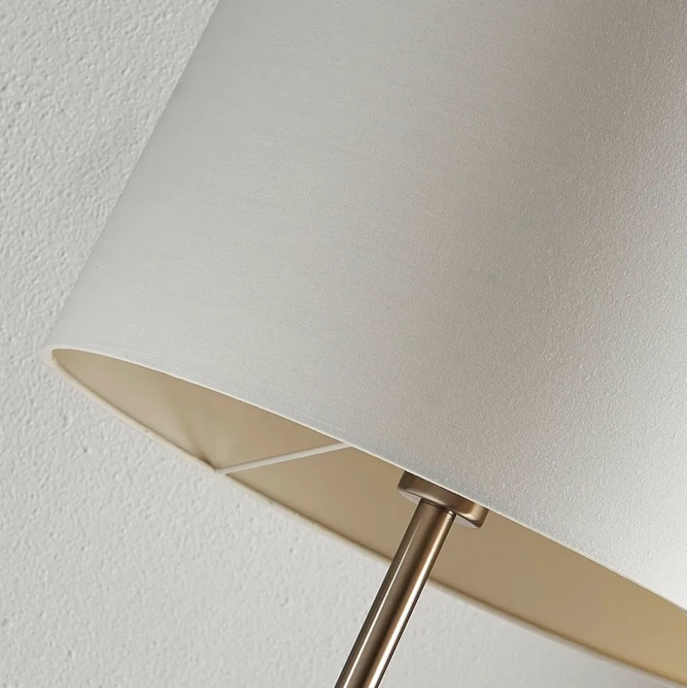 Lindby Parsa gulvlampe, hvid, tekstil, højde 167 cm, E27
