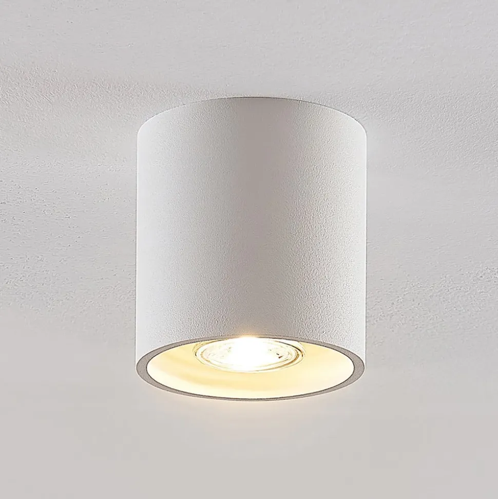 Lindby Parvin aluminium downlight, rund, hvid