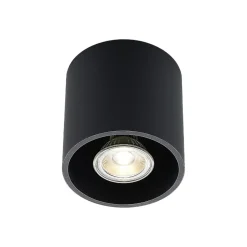 Lindby Parvin aluminium downlight, rund, sort