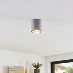 Lindby Parvin aluminium downlight, rund, grå