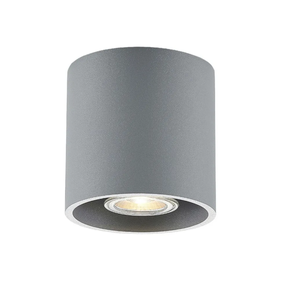 Lindby Parvin aluminium downlight, rund, grå