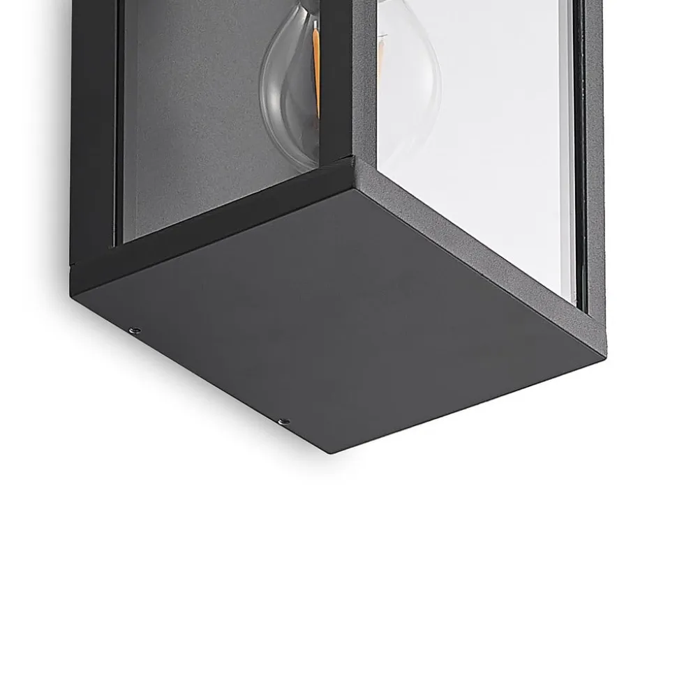 Lindby Peldar udendørs væglampe, klar, 2 lyskilder, 38 cm, metal