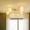 Lindby Pellinora loftlampe, nikkelfarve/hvid