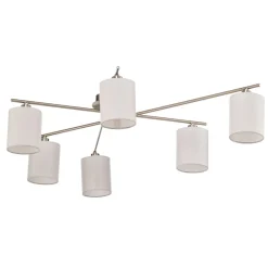 Lindby Pellinora loftlampe, nikkelfarve/hvid