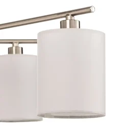 Lindby Pellinora loftlampe, nikkelfarve/hvid