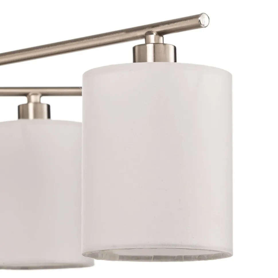 Lindby Pellinora loftlampe, nikkelfarve/hvid