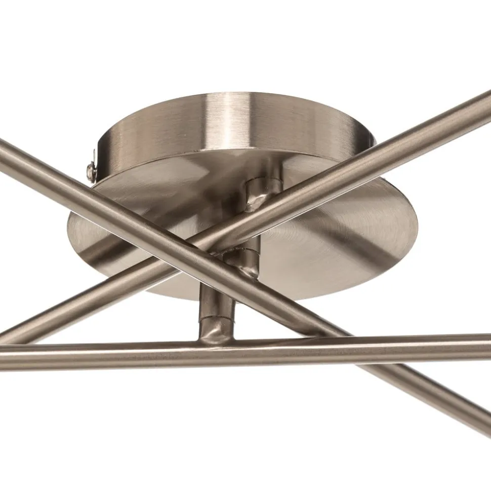 Lindby Pellinora loftlampe, nikkelfarve/hvid