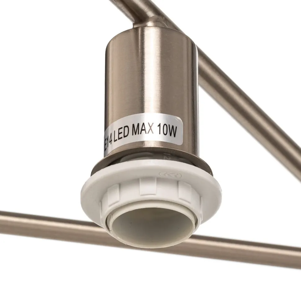 Lindby Pellinora loftlampe, nikkelfarve/hvid