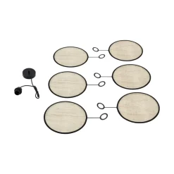 Lindby pendel Astraia, natur/sort, hør, Ø 80 cm