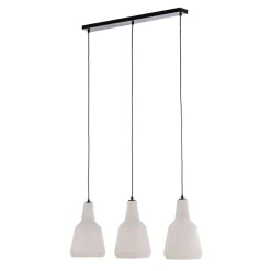 Lindby pendel Belarion, opal, 3-lys, glas, Ø 23 cm