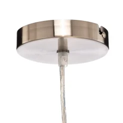 Lindby pendel Sebatin, Ø 50 cm, hvid, stof, E27