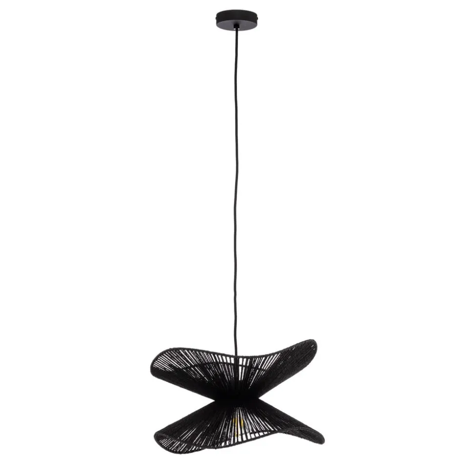 Lindby pendel Valdorin, sort, papir, Ø 40 cm, E27