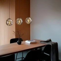 Lindby pendel Valentina, E14, 3-lys, røgfarvet grå, glas