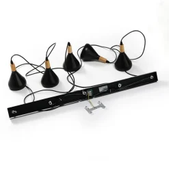 Lindby pendellampe Arina, 100 cm, sort, 5 lyskilder