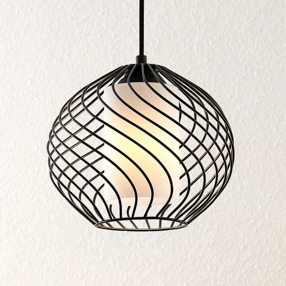 Lindby pendellampe Cedrice, 1 lyskilde, sort, metal, E27