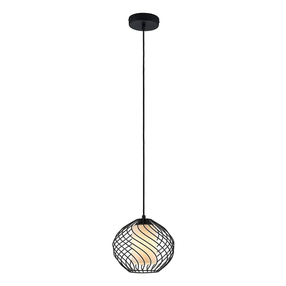 Lindby pendellampe Cedrice, 1 lyskilde, sort, metal, E27