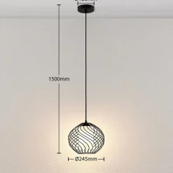 Lindby pendellampe Cedrice, 1 lyskilde, sort, metal, E27