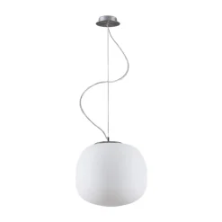 Lindby pendellampe Ginevra, Ø 38 cm, hvid, glas, E27