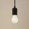 Lindby pendellampe Hattie, sort, Ø 4,7 cm, metal, E27