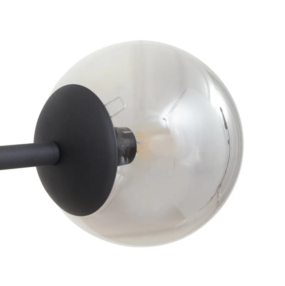 Lindby pendellampe Isamer, smoke grey/amber, 130 cm, globe