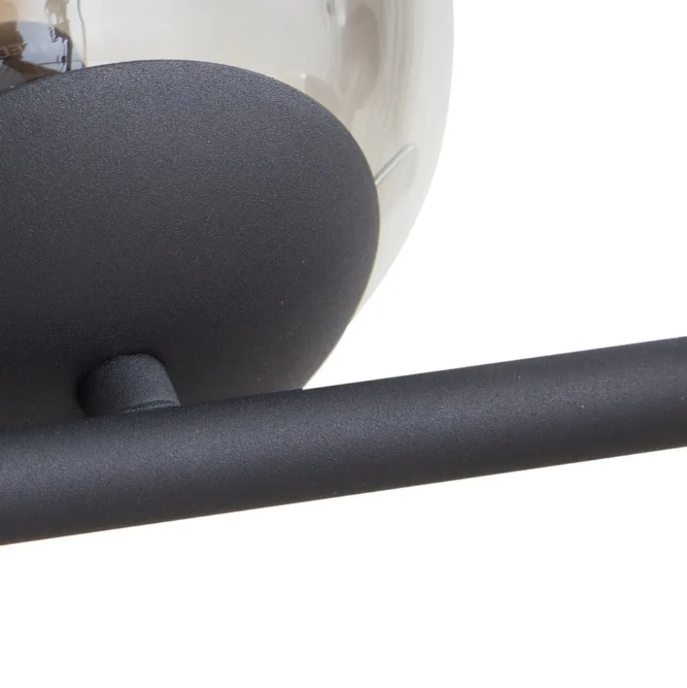 Lindby pendellampe Isamer, smoke grey/amber, 130 cm, globe